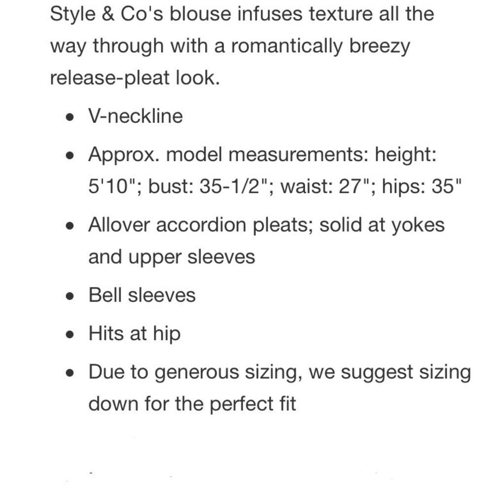 🆕 Woman’s Style&Co Pleated Blouse - Picture 4 of 7